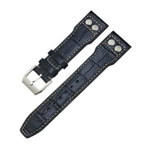 [VEł] 20mm 21mm 22mm EHb`oh IWC rbOpCbg Xsbgt@CA TOP uE ubN EHb`Xgbv J[tU[uXbgEHb`oh(Black Pin Buckle,21mm)