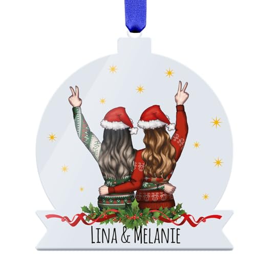 GRAVURZEILE Christbaumschmuck aus Acryl - Beste Freundin Konfiguration...