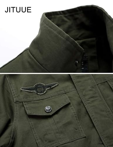 JITUUE Jackets for men Military Cotton Outdoor Coat Stylish Casual Washed Cotton Tactical Lightweight Windbreaker Jackets3