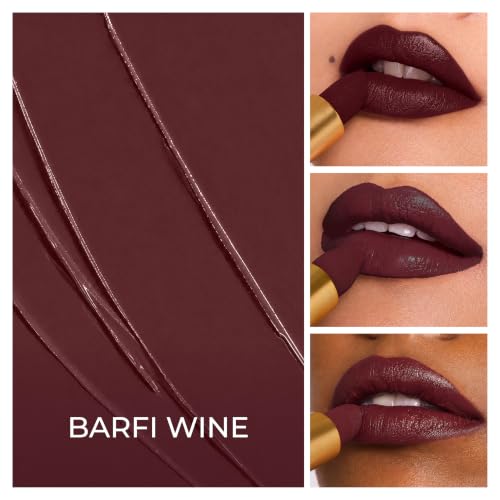 Image of LoveChild Masaba inchThe Batua inch Lipstick, Barfi Wine (Wine) Rich Satin Finish Lipstick with Built-in Mirror, Hydrating, Nourishing Formula with Jojoba Oil, 4g