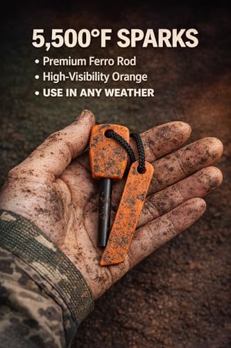 Fire Starter Magnesium Rod – Waterproof Ferro Rod with Striker – 20,000+ Strikes – Camping, Survival, Hiking, Bushcraft – Emergency Kit(Ultra-Compact) - Image 4