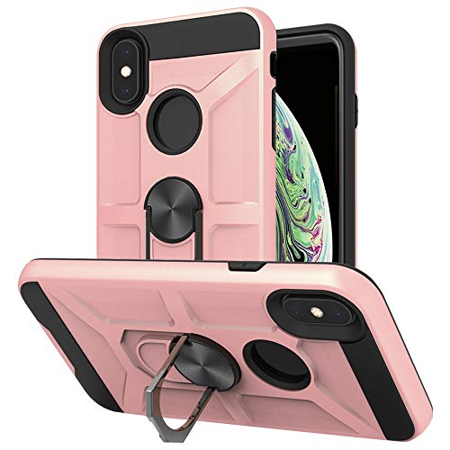 Image of Cuoqing Case for iphone X/XS Silicone Shockproof Hard Protective Phone Cover for iphone X/XS,Rose Gold