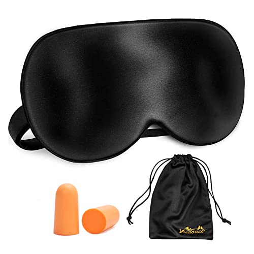 Masque de Sommeil, Masque de Nuit Soie, 100% Soie Naturelle Occultant Ultra-Douce Masque de Voyage Masque de Yeux Sommeil, Masque pour Dormir Soie,Masque Nuit Sommeil Soie