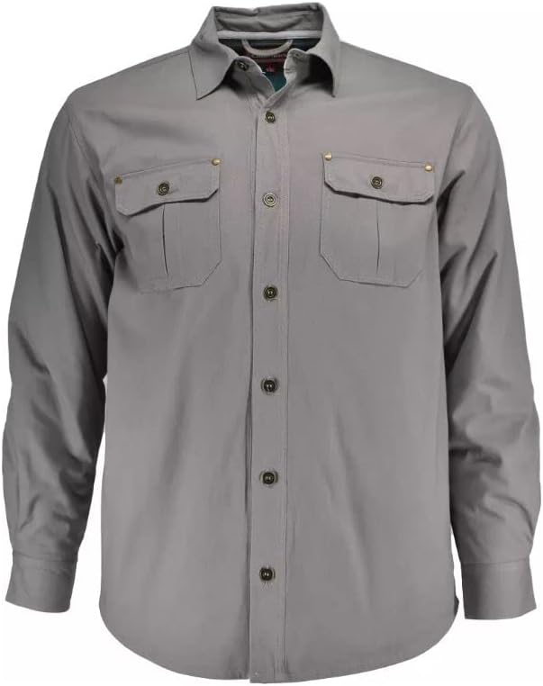 Falcon Bay Regular and Big and Tall Flannel Lined Cozy Twill Shirt Jacket for Work and Casual Wear to 6X Tall and 8X Big
