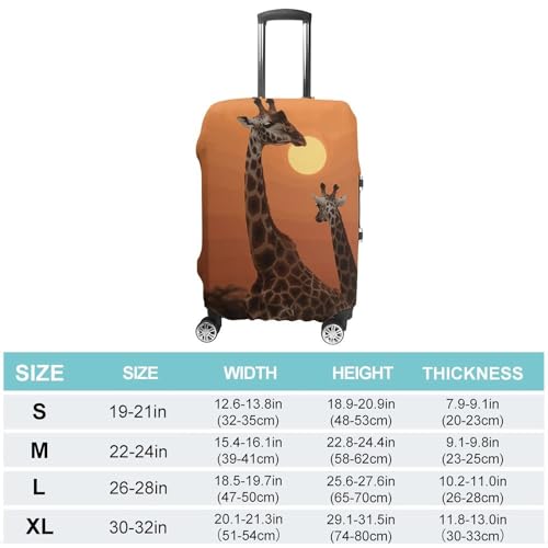 Giraffe at Sunset Printed Luggage Cover Protector, Fits 18-32 Inch Luggage2