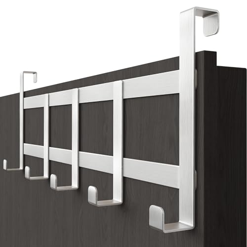 Menz Appendiabiti da porta, inox - attaccapanni da varco argento, salvaspazio - appendino universale, sostegno per ingresso, supporto per interni