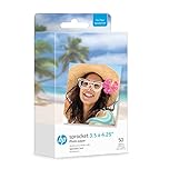 AM HP Sprocket 3.5 x 4.25" (8.9x10.8 cm) Premium Zink Sticky Back Photo Paper, 50 Sheets, Compatible with HP Sprocket 3x4 & Photobooth Photo Printers