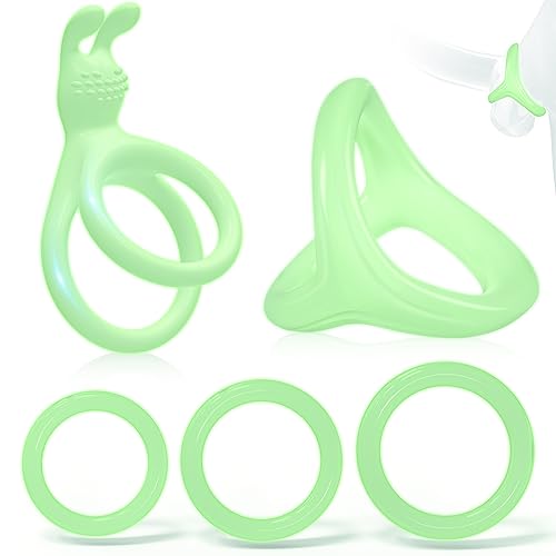 Leuchtende Dreieckiger Penisringe，Pleasure Ring Set 5 Cockringe Silikon Cockringe Hodenringe für Eine Härtere und Längere Erektion Erotisches Sexspielzeug für Paare Passend für Jede Größe Penis Ring