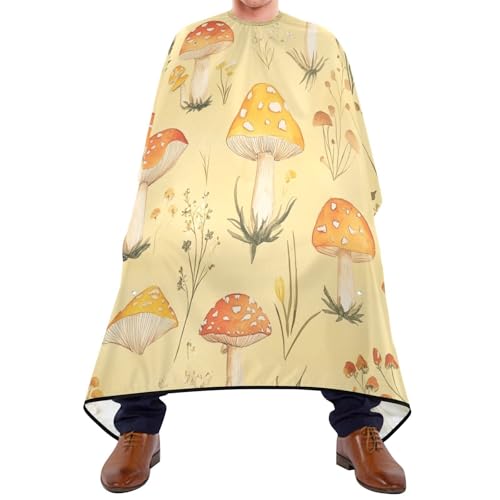 Kigai Mushroom Hair Cutting Cape for Men & Women Waterproof Barber Cape Professional Hairdressing Salon Styling Apron with Adjustable Closure Snap