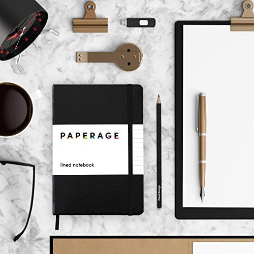 Paperage-Lined-Journal-Notebook-Hard-Cover-Medium-57-X-8-inches-100-gsm-Thick-Paper-Use-for-Office-Home-School-or-Business-Black-Ruled