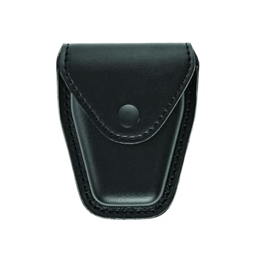 Hero's Pride AirTek Single Handcuff Case, Law Enforcement On-Duty Belt Carry, Plain Finish, Black Snap
