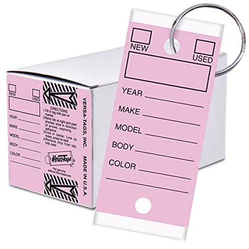 Versa-Tags 250 Per Box, Self-Protecting Paper Key Tags with Chrome-Plated Split Rings Perfect for Car Truck Or RV Dealers Lilac