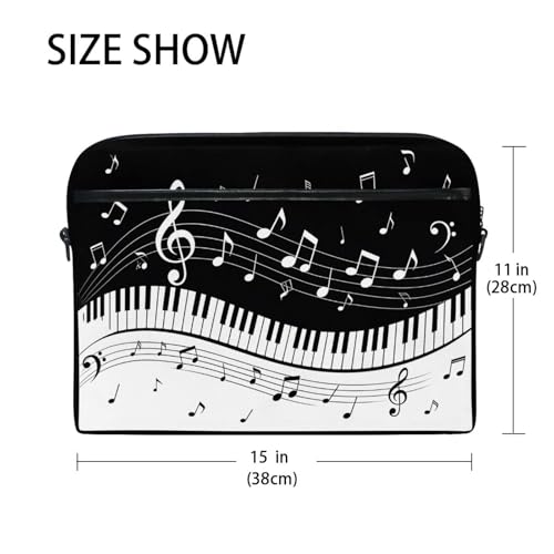 Funda para portátil 15 pulgadas MRMIAN negra con notas musicales miniatura 2