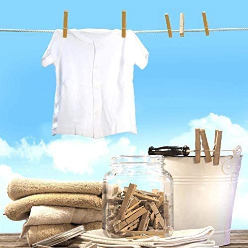 Image of FASH Wood Clothespins with Spring Rust Resistant, Heavy-Duty, Non-Slip Grip for Line Drying Laundry, Wooden Clips, Decorative Crafts Photos Hanging PicturesR (40)