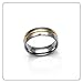 Fusamk Fashion White Gold Stainless Steel Crystal Band Ring(Steel(12))