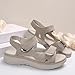 Orthopedic Platform Sandals For Women With Arch Support Fashionable Open Toe Wide Width Women Sandals With Ankle Strap Comfortable Soft Sole Women Flat Sandal Casual Summer Dressy Walking (Grey, 7.5)
