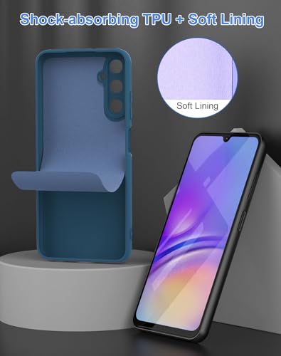 Image of DIZORO Microfiber Candy Case Compatible for Samsung A15 5G Smooth Touch Cushion Liquid Soft Silicone Gel Rubber Phone Cases Non-Slip Full Body Protective Shockproof Back Cover (Blue)