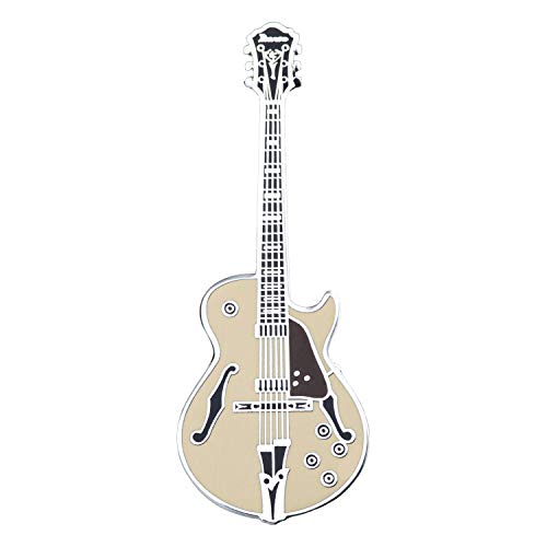 Esmalte Pin en Forma de Guitarra por Geepins | Precioso Broche George Benson | 52 mm | Úselo en una Mochila, Camisa, Chaqueta, Solapa, Sombrero o Corbata | Presentado en un Hermoso Estuche de Guitarra