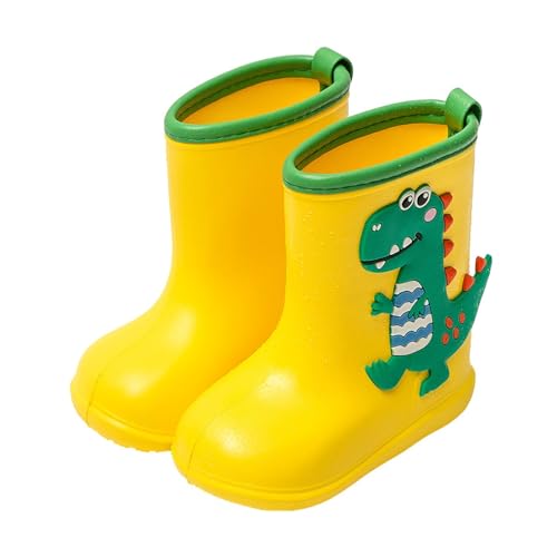 Kids Waterproof Rain Boots Toddler Rubber Sole Cute 3D Dinosaur Pull On Rainboots Boys Girls Soft Water Shoes