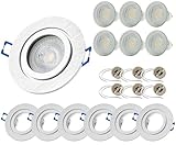IP44 LED Einbauleuchten für Feuchträume – Spritzwassergeschützte Aluminium Deckenspots aus silber gebürstetem Aluminium, ideal für Badezimmer, Küche und überdachte Außenbereiche.