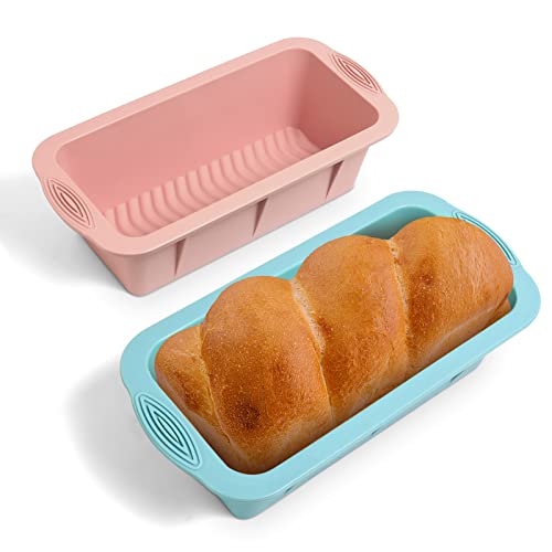 Lista de Moldes para pan y plumcake los mejores 5. 41 SYCYKA Molde para Pan 2 Piezas Moldes de Silicona para Hornear Molde para Panque Antiadherente Molde para Hornear Rectangular Antiadherente para Pan Postres Pasteles Panqué Libres...