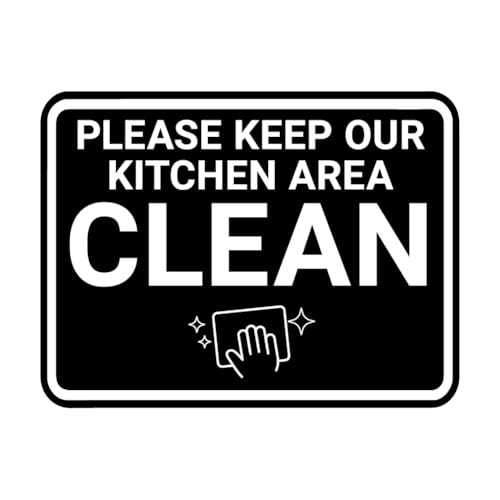 Panneau Kitchen Area Clean Signs ByLITA encadré noir haute visibilité