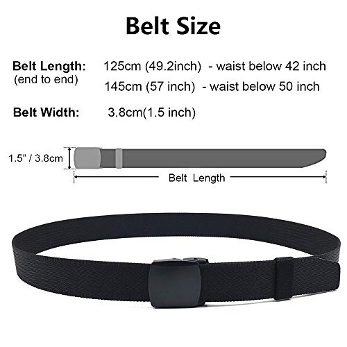 Image of WYuZe Mens Nylon Web Belt No Metal Nickel-Free Military Tactical Hiking Belt