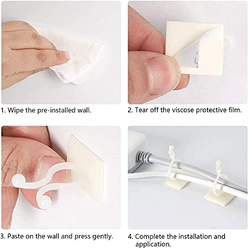 DELFINO Invisible Plant Wall Climbing Fixing Clips, Self-Adhesive Wall Rattan Fixing Device Sticky Hook Plant Support Binding Clip Vines Holder Garden Ties Plant Clips for Home Garden (50pcs, White M)