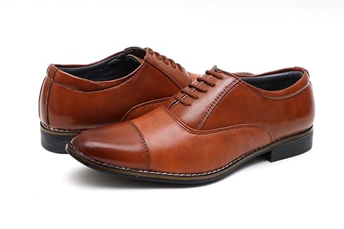 Image of SIR CORBETT Men's Synthetic Leather Oxford Lace Up Formal Shoes