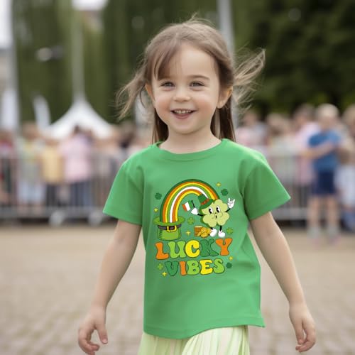 Image of Kids St Patricks Day Shirt Irish Shamrocks Graphic T-Shirt Shamrock Paddy's Day Tees Tops 2-7 Years