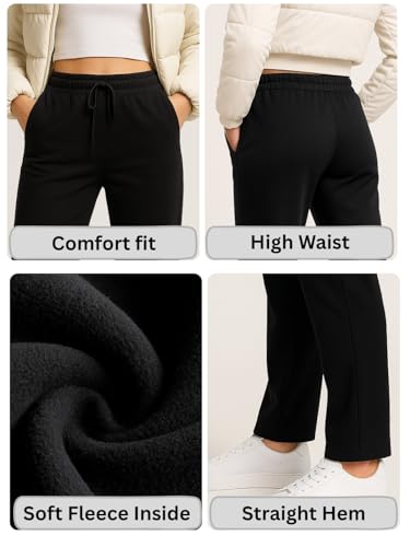 Image of BLINKIN Women's Fleece Track Pants | Warm Winter Joggers with Pockets | Soft Cosy Sweatpants & Gym Pants for Women (248)