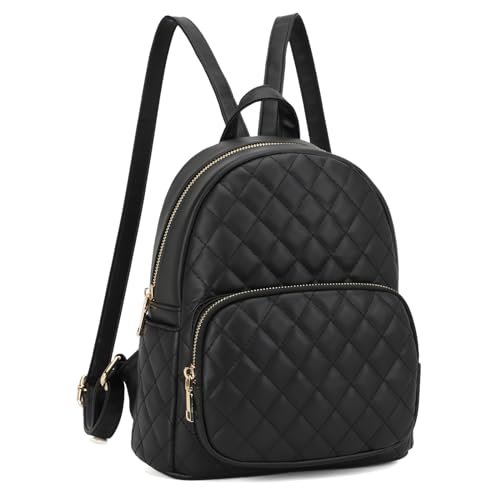 Image of Quilted Small Backpack for Women PU Leather Casual Handbag Daypack Purse | Stylish Quilted Design, water-resistant premium PU leather, matches all daily outfits, lightweight for everyday carry