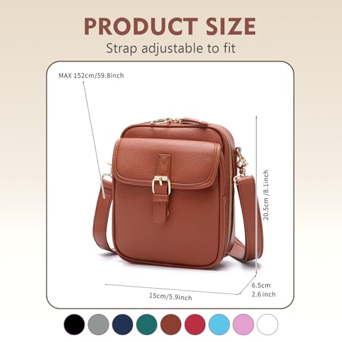 Leather Crossbody Bag for Women, 2025 New Double Layer Large Capacity Messenger Bag, Anti Theft Purse Shoulder Bag2