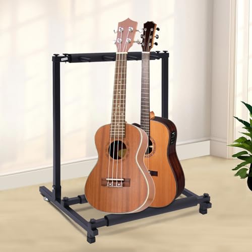 Support de guitare pliable à 3 positions, trépied stable pour guitare acoustique et basse - 6