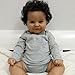 Ardol 20 Inches Real Baby Size Sweet Smiling Rooted Curly Hair Lifelike African American Reborn Baby Doll Realistic Newborn Soft Cloth Body Dolls in Dark Brown Skin