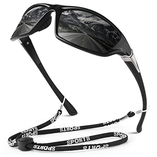 Image of WEAROYO Polarized Sports Sunglasses for Men Women,Fishing Driving Rectangular Goggles UV400 Protection