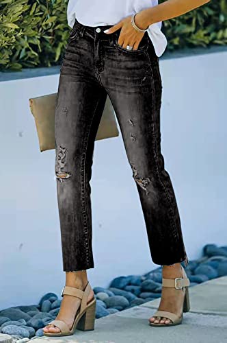 Necooer Womens Flare Jeans Classic Stretch Raw Hem Flare Bell Bottom Denim Jeans Pants2