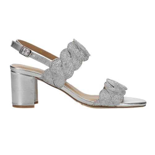 VANELi Women's Lettie Woven Metallic Block Sandal Heeled