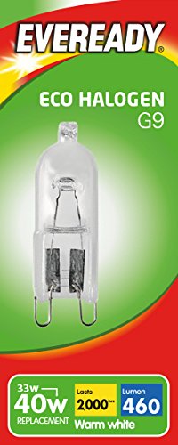 Eveready ECO Halogen G9 Capsule 33w (40W Equivalent) Light Bulb, 33 W