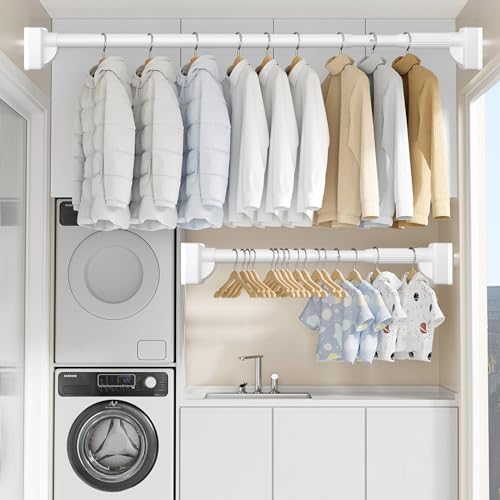 Tringle à rideau de douche télescopique réglable en métal pour salle de bain et dressing sans perçage