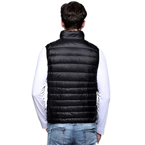 Chaleco de plumón de pato para hombre ropa de abrigo sin mangas azul talla S 3