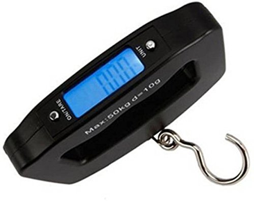 Everyday Desire Luggage Travel Weighing Scales - 50Kg Portable Handheld Electronic Digital LCD - Black