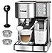 YOER EMF01S Lattimo - Schwarz Espressomaschine - Siebträgermaschine - Barista Professionelle Kaffeemaschine 1350 W - Vollautomatische mit 20 Bar Druck - 1,8 L Wassertank - Tropfgitter auf Edelstashl Baby,Schwarz günstig Kaufen-YOER EMF01S Lattimo - Schwarz Espressomaschine - Siebträgermaschine - Barista Professionelle Kaffeemaschine 1350 W - Vollautomatische mit 20 Bar Druck - 1,8 L Wassertank - Tropfgitter auf Edelstashl