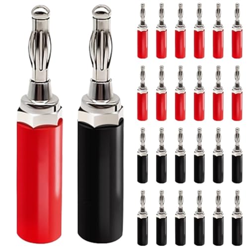 Conector banana 4mm para instalación limpia de cable de audio en altavoces de salón