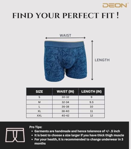 Image of DEON Pack of 2 Micromodal Luxury Print Trunk for Men | Non Itch No Chaffing Sweat Proof