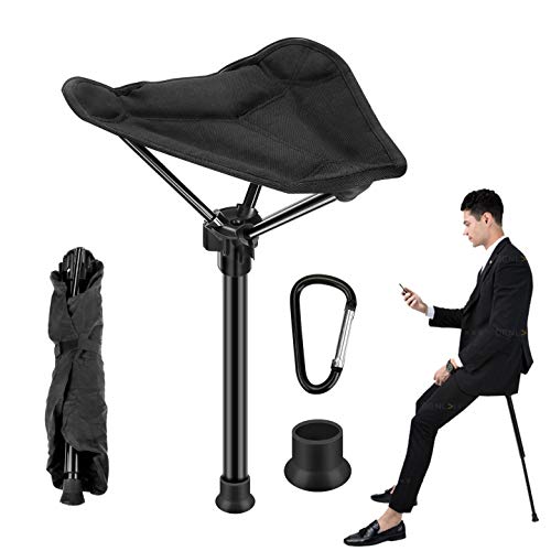 Powcan Taburete para Camping, Plegable, retráctil, con trípode, portátil, para Pesca en...