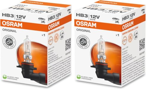 Image of OSRAM Original 12V HB3 halogen headlamp bulb 9005 1 piece in folding box (Pack of 2)