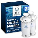 Brita Standard Water Filter for Pitchers and Dispensers, BPA-Free, Replaces 1,800 Plastic Water Bottles a Year, Lasts Two Months or 40 Gallons, Includes 2 Filters