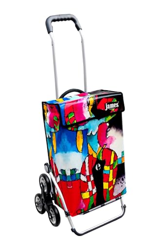 James® Einkaufswagen Design Susy, moderner Einkaufstrolley, bunter Lifestyle Trolly, Rollkoffer für Shopping, bis 50kg Tragkraft, Grosse Räder, Made in Österreich!