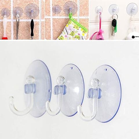 shyymaoyi Hook, 10Pcs Transparent Suction Cup Wall Hook, Practical Suction Cup Hook for Kitchen Bathroom Rack Cover